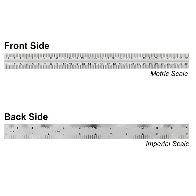 ChgImposs 12" Adjustable Sliding Combination Square Ruler & Protractor Level Measure Measuring Set, Inch/Metric - Image 2